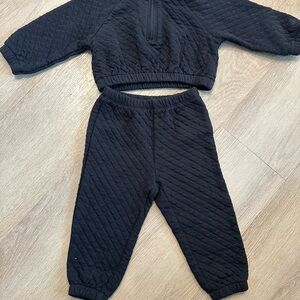 Black Quilted Tracksuit Toddler Set 18-24 month GAP